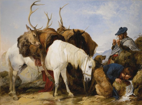 A man and his after the hunt by Richard Ansdell
